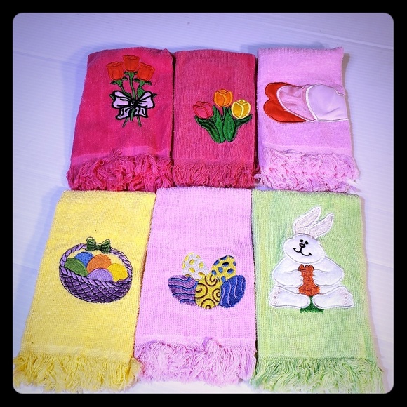 Vintage Other - Vintage Hand Towels Spring Easter Valentine's Day